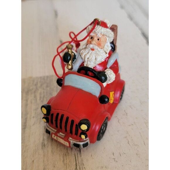 Firefighter truck car hose ladder ornament Xmas - Picture 1 of 7